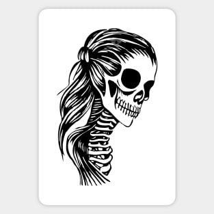 Skeleton Girl in Black Magnet